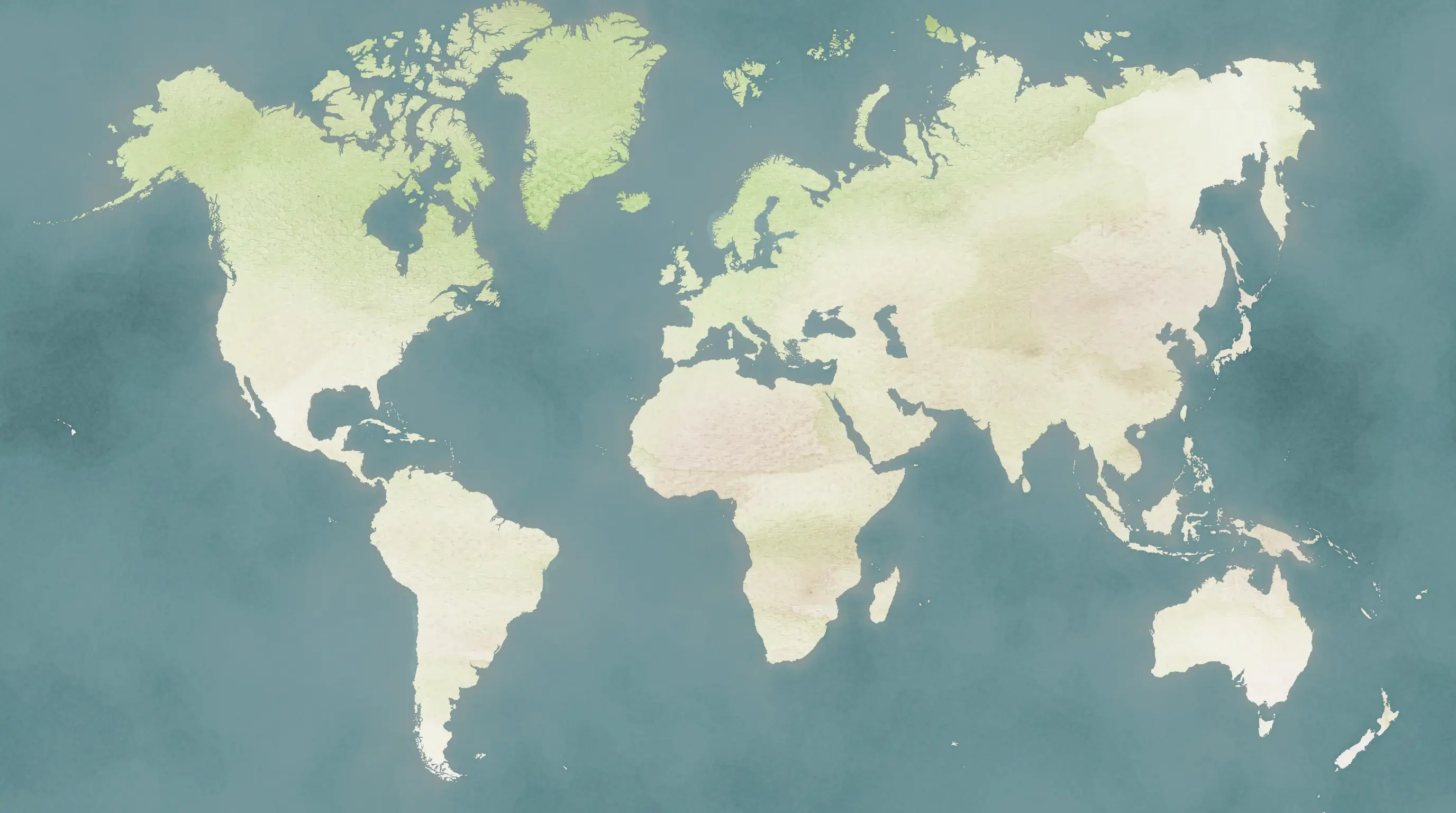 Painted world map showing the twelve origins we source from.